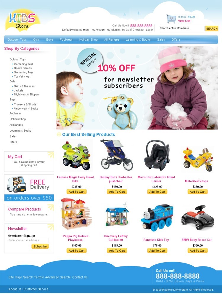 תבנית עיצוב Kids Store